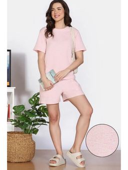 Zivame - Knit Cotton Nightsuit - Pink Dogwood