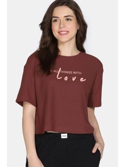 Zivame - 2 Mile Fashion Knit Poly Loungewear Top - Cinnamon