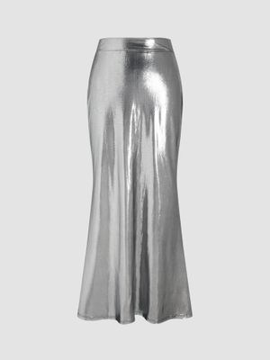 STEVIE MAY Maxi Skirt Small long mermaid style high front split $260 viper