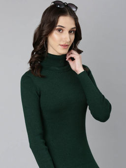SHOWOFF - Green Solid Bodycon Above Knee Dress