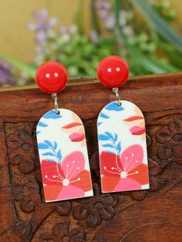 Zoey - Women Red Contemporary Drop Earrings