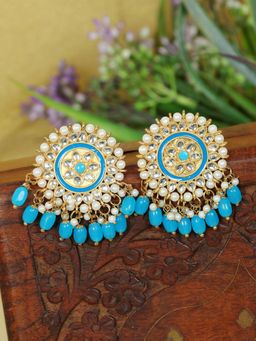Zoey - Aqua Gold-Plated Contemporary Drop Earrings