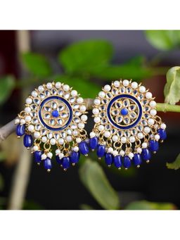 Zoey - Blue Gold-Plated Contemporary Drop Earrings