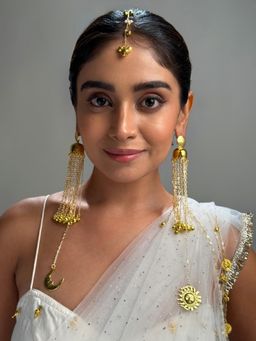 DaMAK - Gold Suraj Chacha & Chanda Mama Drop Earrings