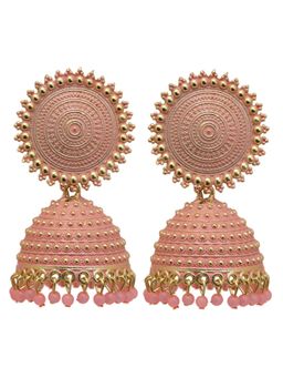 Zoey - Women Traditional Pink Jhumkas Earrings