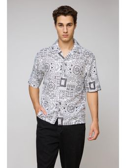 FREAKINS - Neo Nomad White and Black Collar Shirt