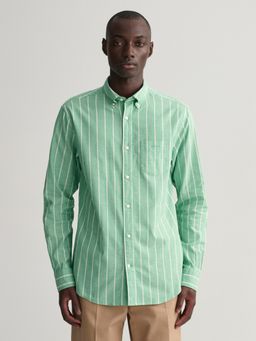 GANT - Men Green Regular Oxford Stripe Shirt