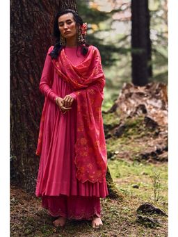 Paulmi & Harsh - Osis Pink Anarkali with Palazzo and Dupatta