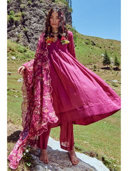 Paulmi & Harsh - Lou Purple Anarkali with Pant and Dupatta