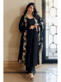 Paulmi & Harsh - Ariyanna Black Anarkali with Pant and Dupatta