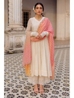 Paulmi & Harsh - Fiza Off White Anarkali with Palazzo and Dupatta