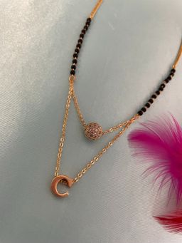 Digital Dress Room - C Letter AD Ball Pendant Mangalsutra