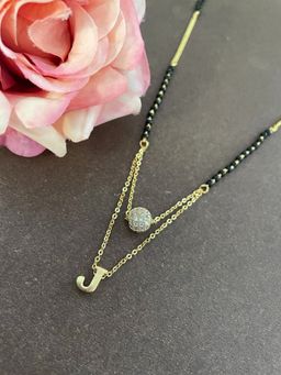 Digital Dress Room - J Letter AD Ball Pendant Mangalsutra
