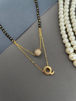 Digital Dress Room - Q Letter AD Ball Pendant Mangalsutra