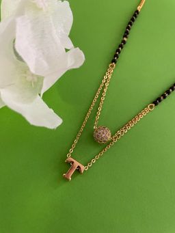 Digital Dress Room - T Letter AD Ball Pendant Mangalsutra