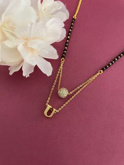 Digital Dress Room - U Letter AD Ball Pendant Mangalsutra