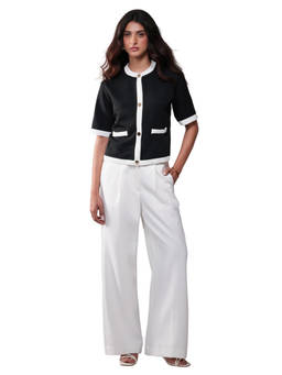 Label By Mohita - Women Black Solid/Plain Crepe Top with Pant