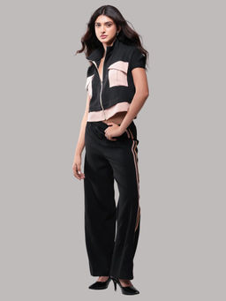 Label By Mohita - Women Multi-Color Colorblock Crepe Jacket with Pant