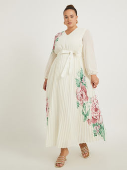 Styli - Women White Floral Polyester Dress