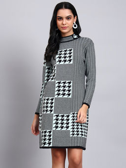 MODKLINE WITH MK - Women Blue Checks Wool Dress