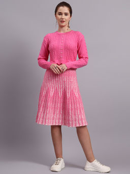 MODKLINE WITH MK - Women Pink Textured Wool Dress