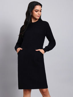 MODKLINE WITH MK - Women Black Textured Wool Dress