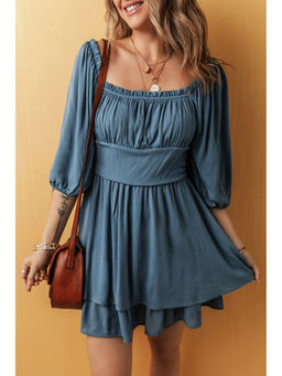 Errabelly - Women Blue Solid/Plain Viscose Dress