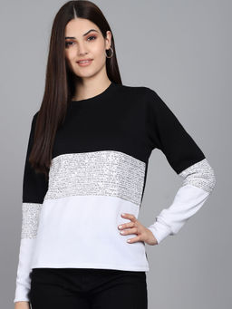 KOTTY - Multi-Color Womens Full Sleeve Colourblocked Sweatshirt