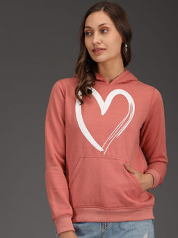 KOTTY - Pink Women Full Sleeve Graphic Sweatshirt