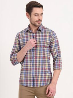 Greenfibre - Multicolor Cotton Blend Checked Casual Shirt