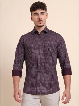 JadeBlue - Purple 100% Cotton Printed Semi Casual Shirt