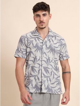 JadeBlue - Blue Cotton Blend Solid Casual Shirt