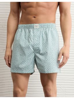 American Eagle - Men Green Mens Checkerboard Stretch Boxer Short