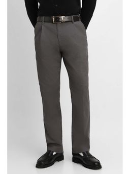 Snitch - Grey Solid Slim Casual Chinos