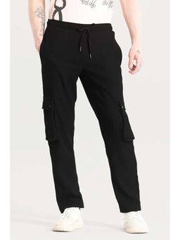 Snitch - Black Corduroy Relaxed Casual Cargo Pant