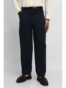Snitch - Navy Plain Relaxed Casual Trouser