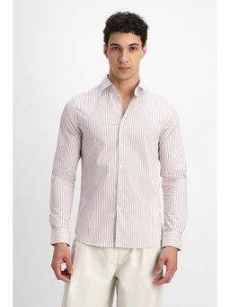 Snitch - White Stripes Full Sleeves Slim Formal Shirt