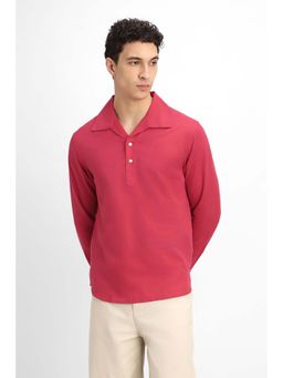 Snitch - Red Solid Full Sleeves Regular Casual Shirt