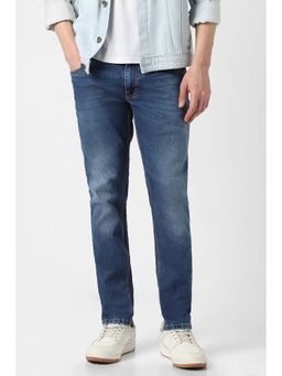 Peter England - Men Blue Mid Wash Jeans
