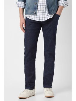 Peter England - Men Navy Mid Wash Jeans