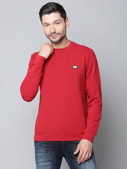 Antony Morato - Mens Red Solid Slim Fit Sweatshirt