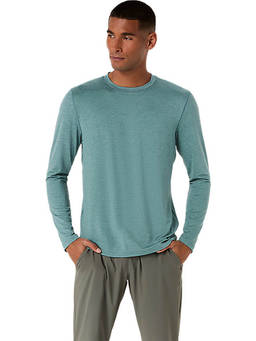 ASICS - Refined Texture Long Sleeve Green T-Shirt