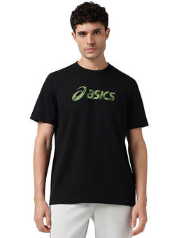 ASICS - Stripe Pattern Graphic Ss Black T-Shirt