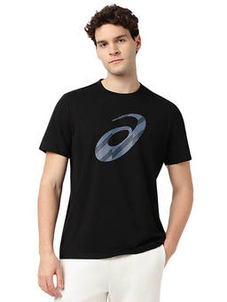 ASICS - Stripe Pattern Spiral Ss Black T-Shirt
