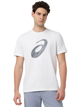 ASICS - Stripe Pattern Spiral Ss White T-Shirt