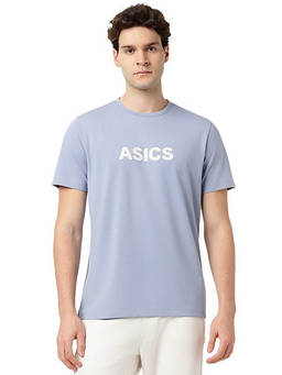ASICS - Linear Text Ss Blue T-Shirt