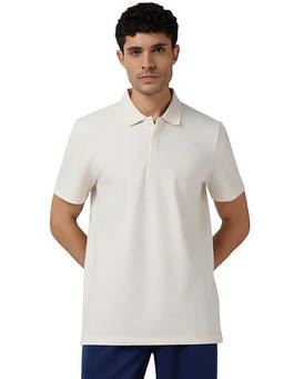 ASICS - Hidden Placket Emb Cream Polo T-Shirt