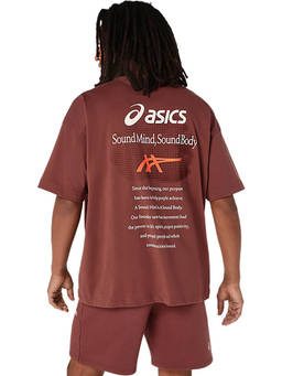 ASICS - Cloud Brown Typography Relaxed T-Shirt