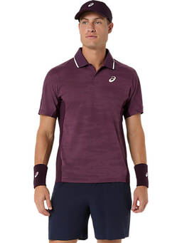 ASICS - Match Jacquard Ss Purple Polo T-Shirt