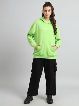 Griffel - Women Oversized Fit Front Logo Cotton Fleece Parrot Hoodie and Trackpants (Set of 2)